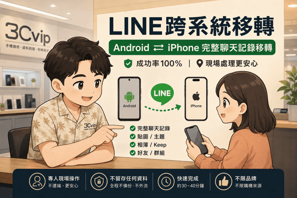 LINE 跨系統移轉 Android 轉 iPhone 完整聊天記錄