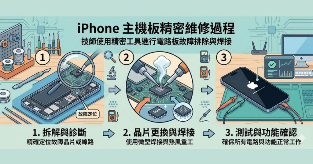 iPhone黑屏怎麼辦?完整教學+故障判斷,一篇搞懂要不要維修!2026台北市中山區 6 iPhone主機板維修