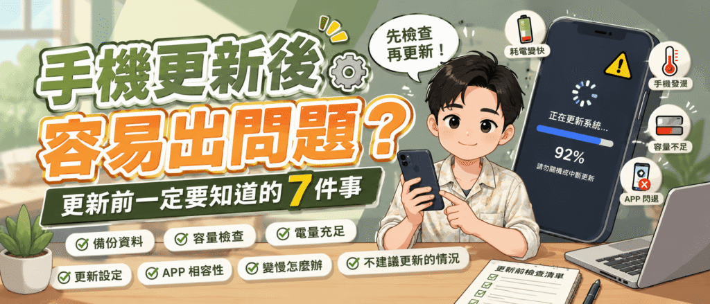 手機更新後