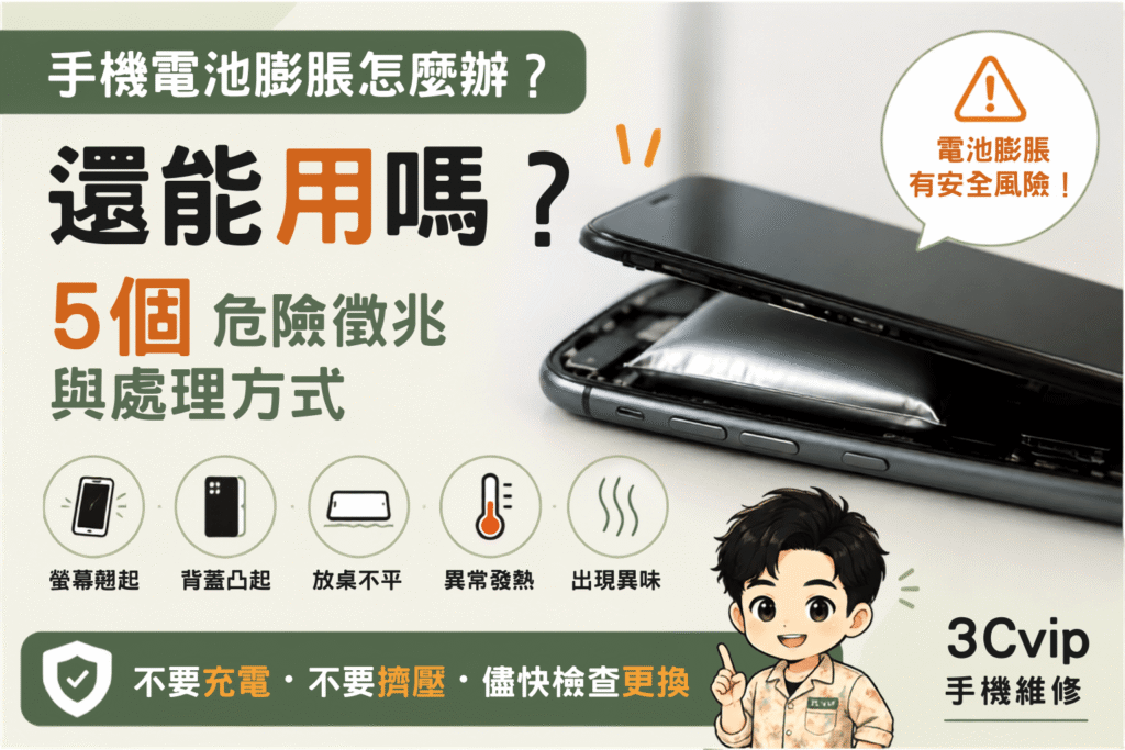 手機電池膨脹怎麼辦？還能用嗎？5個危險徵兆與處理方式｜3Cvip