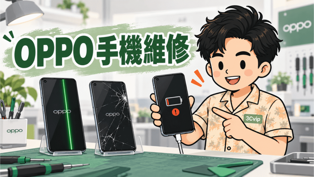 OPPO 維修全指南：螢幕綠線、電池、充電故障與網友通病＋各型號維修價格表【2026更新】｜台北OPPO手機維修